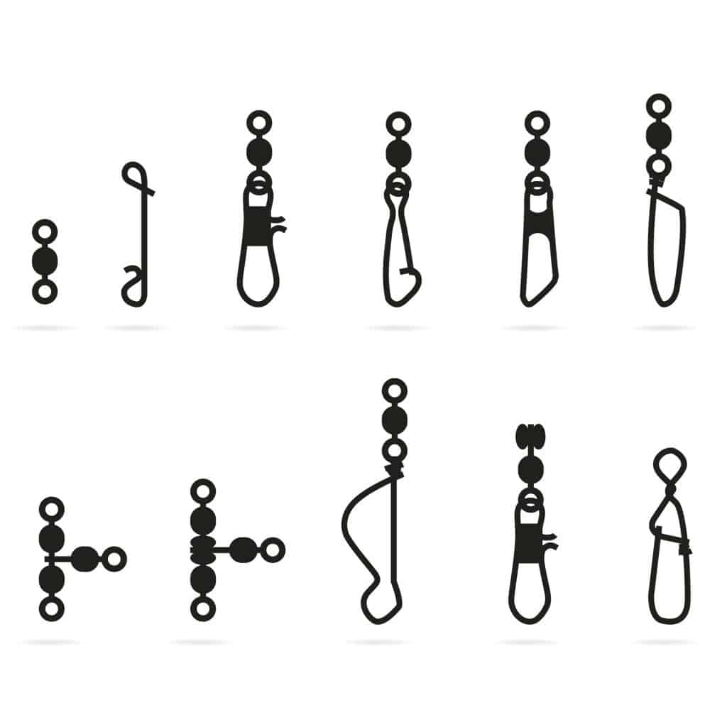 different types of fishing swivels used for catching trout